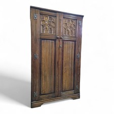 Vintage oak double wardrobe -