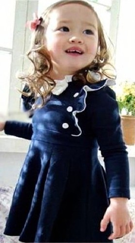 Girls navy dress size 130 - dress,