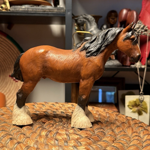 Vintage bay draught horse - vintage,