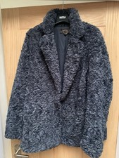 Fat Face Ladies Navy Blue Maggie Teddy Coat Size 14 BNWOT