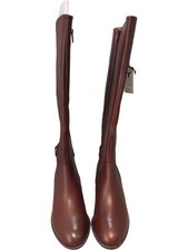 Footglove M&S Brown Knee High Leather  Boots UK Size 5 Fashion