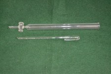 2 x Laboratory Glass Chromatography Tube STO 1-2 & Glass U Rod Vintage Pyrex