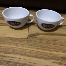2 x White Costa Coffee Cups PORCELLANA Seltmann Weiden GERMANY rare VGC