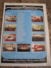 VICTORIA CARRIAGE CO CLASSIC CAR STOCK LIST LONDON  ADVERT A4 SIZE FILE 14