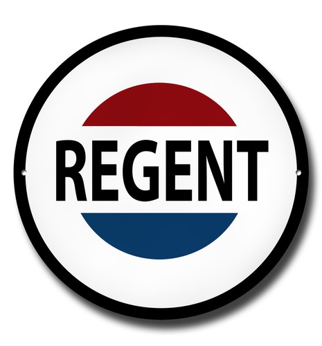 Regent petrol metal roundel - regent,