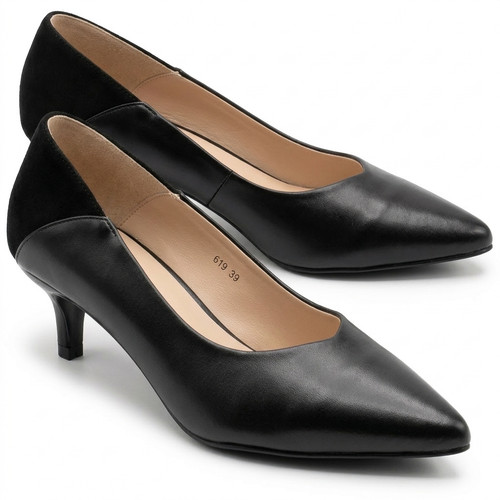 Ladies womens court heels - court, low