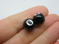 50 Black white number 8 beads