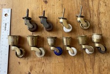 BRASS & CERAMIC CASTERS For Restoration Porcelain wheels furniture