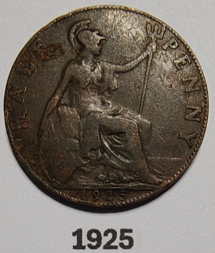 1925 half penny george coin - 1925,