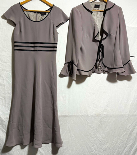 Frank usher grey chiffon - chiffon, dress