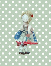 Rare Antique Dollhouse Lady Figure Caco-Era Composition Head & Metal Shoes Doll