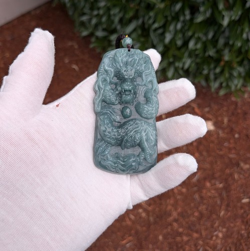 Hand carved dark - green, jadeite