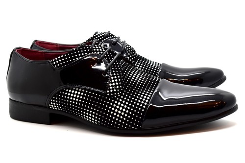 Mens lace shiny patent - lace, up