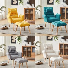 Lazy Chair with Footstool Lounge Chair Accent Armchair Sofa Chair Multicolor