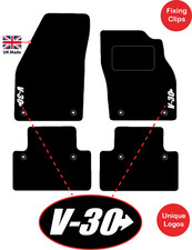 Tailored Carpet Car Mats fits Volvo C30 2006 to 2012 with Unique Logos 8 Clips