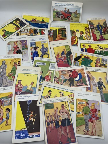 Vintage saucy postcards - postcards, 1960s
