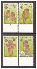 Seychelles 1985 J J Audubon Bare-Legged Scops Owl (Birds) set UM/MNH SG605-608