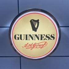 Brand New Round Cream Retro Guinness Beer Badge! Frog Eye Lens. 1978 Guinness