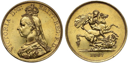 Victoria 1887 five - victoria, five-pounds