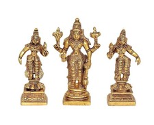 Brass Vishnu Bhudevi Sridevi