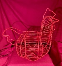 Vintage Wire Chicken Egg Basket Holder