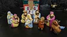 christmas nativity set plus 2 russ tree decorations one scotty dog and one teddy