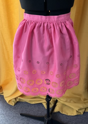 Vintage half apron pinny - vintage, pink