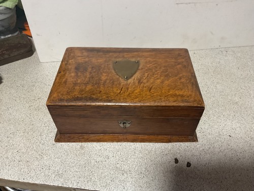 Antique oak trinket box x - box,