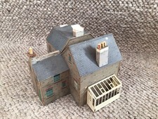 OO/HO Card Mansion With Greenhouse, Old Style, Good Condition For Age