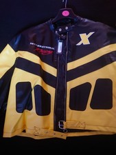 Black Yellow Faux Leather Stripe Racer Jacket PLT plus Size 18