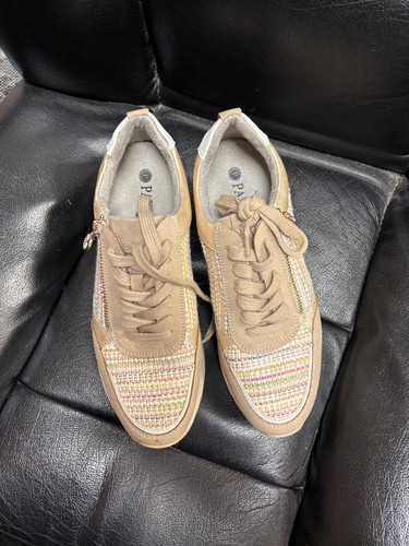 Pavers ladies cream trainers - pavers,