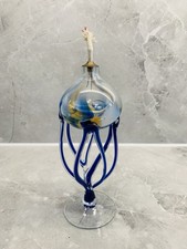 Vintage Jozefina Krosno HandBlown Art Glass Jelly Fish Oil Lamp