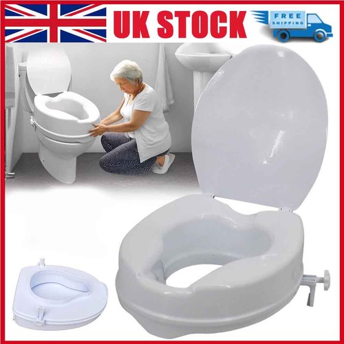 Raised toilet seat with lid - with,