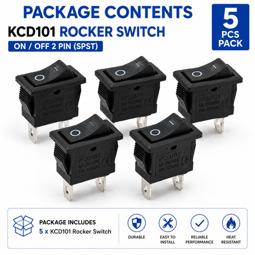 5pcs kcd101 rocker switch - 5pcs,