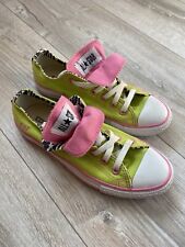 Converse Chuck Taylor All Star Double Tongue Neon Green Pink Leopard Print UK 5