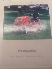 SIMPLICITY SALES BROCHURE LEGACY CONQUEST PRESTIGE LAWN GARDEN TRACTOR 2002
