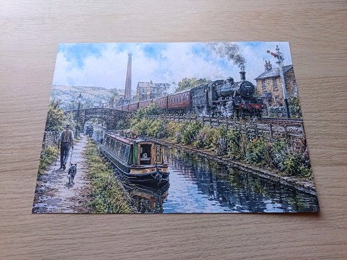 Vintage steam train canal - vintage,