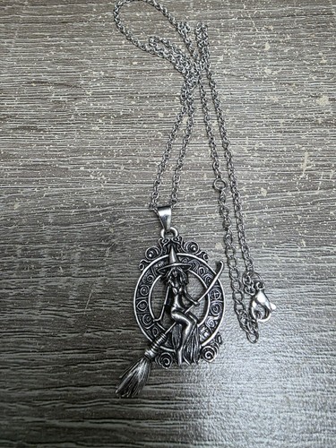 Witch riding broomstick - riding,