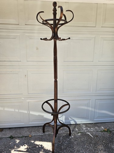 Vtg brown wood freestanding - ,