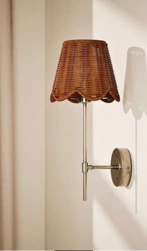 Wicker scallop wall light - m&s,