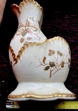 Edwardian Wash Stand Beaker, Hand painted In Gold On Ivory Glazed China.