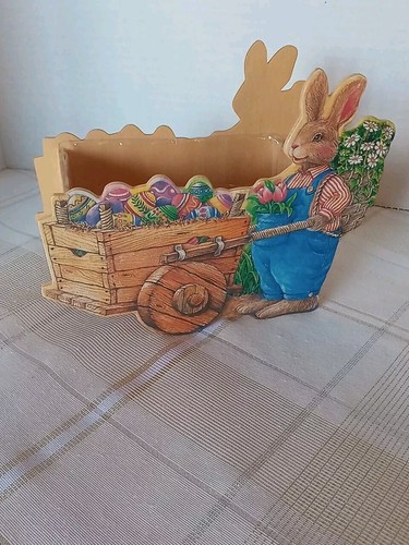 Wooden easter bunny pushing - wooden,
