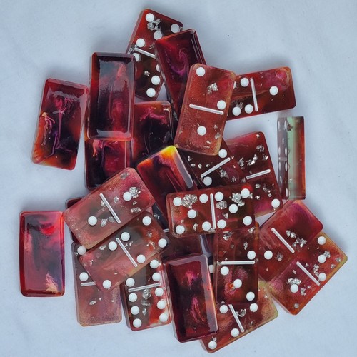 Handmade resin domino box - resin, domino's