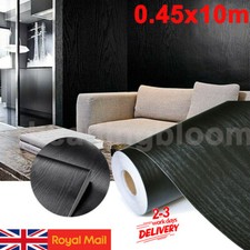 10m Black Wood Grain Wallpaper