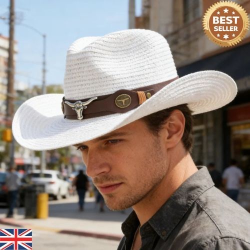 Vintage western straw cowboy - straw,