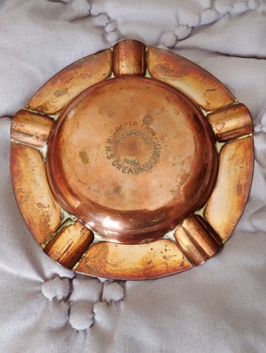 Hms dreadnought copper ashtray - hms,