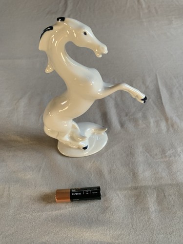 White ceramic horse figurine - horse,