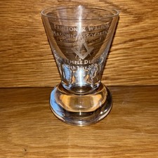 Vintage Masonic Firing Glass Frinton & Walton New Temple Dedication Rare