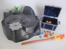 Playmobil Pirate rock hideout and treasure scenery, chest, coins & gems NEW