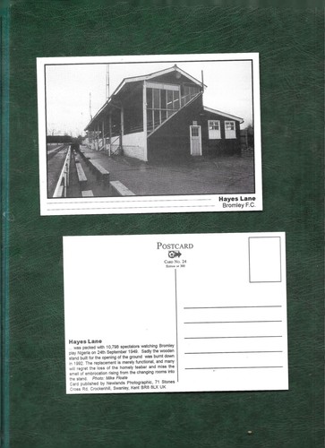 Bromley football club postcard - bromley,